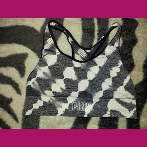Victorias Secret PINK Sports Bra black Gray & White